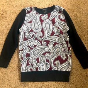 Silky Ann Taylor maroon and black sweater (XSP)